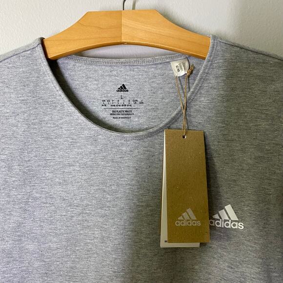 Adidas Gray Teddy Long Sleeve Bodysuit NWT Women’s Size L - Picture 5 of 7